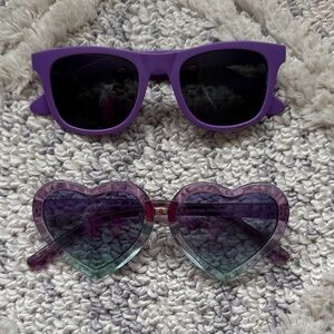 Purple Wayfarer Sunglasses & Ombre Heart Sunglasses Set
